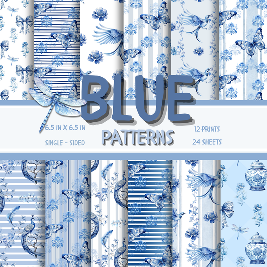 Blue Bird Pattern Decorative Paper