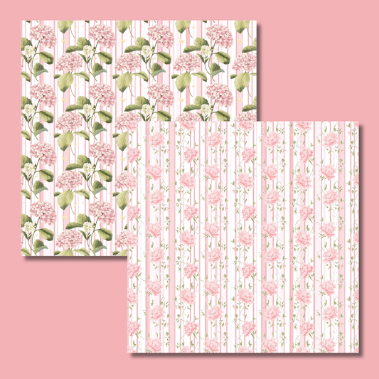 Pink Floral Scrapbook Paper Pack – | 24 Sheets | Vintage-Inspired Pastel Paper for Scrapbooking, Journals, Cards & Crafts