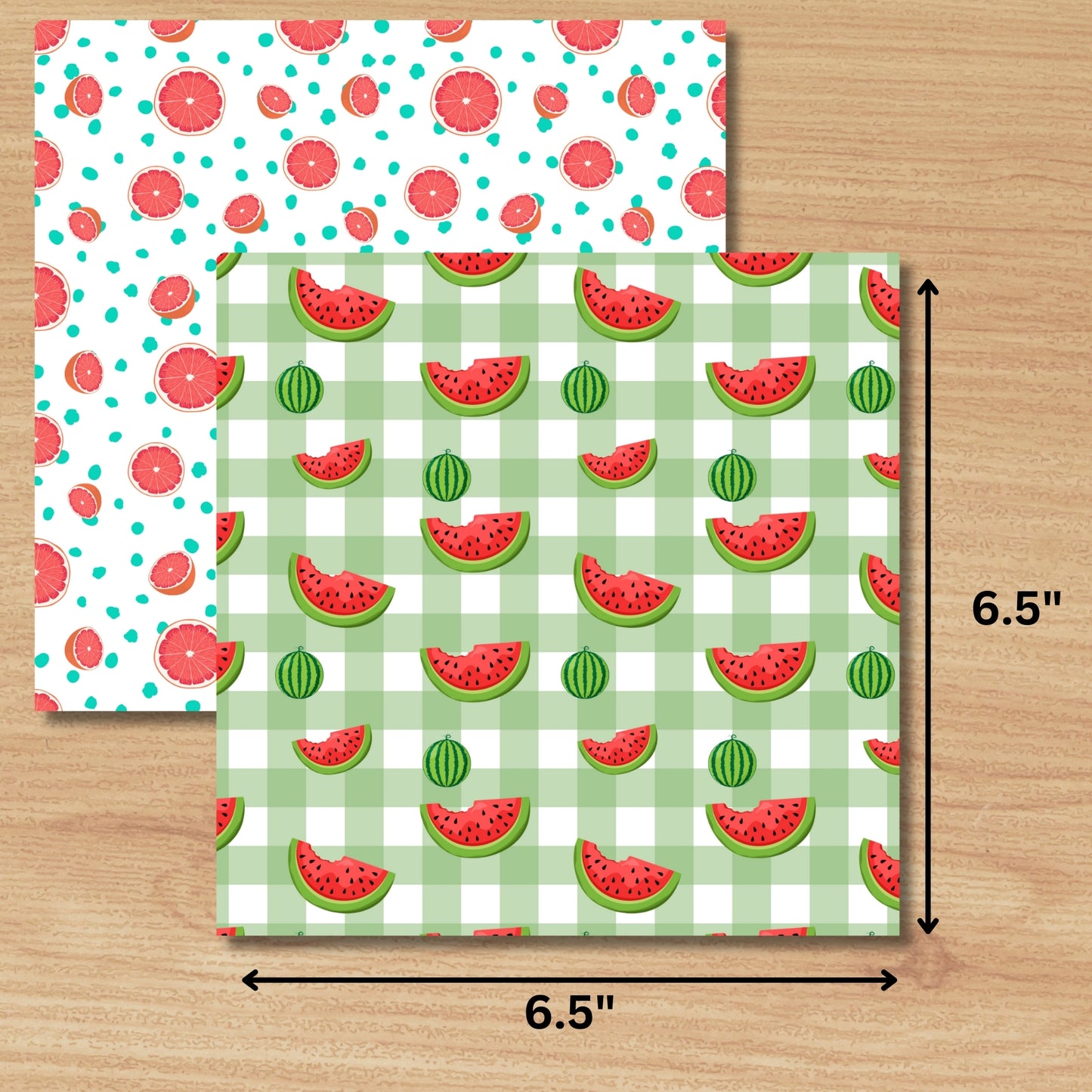 Fruit Decorative Paper,Single-Sided, 12 Patterns, 24 Sheets