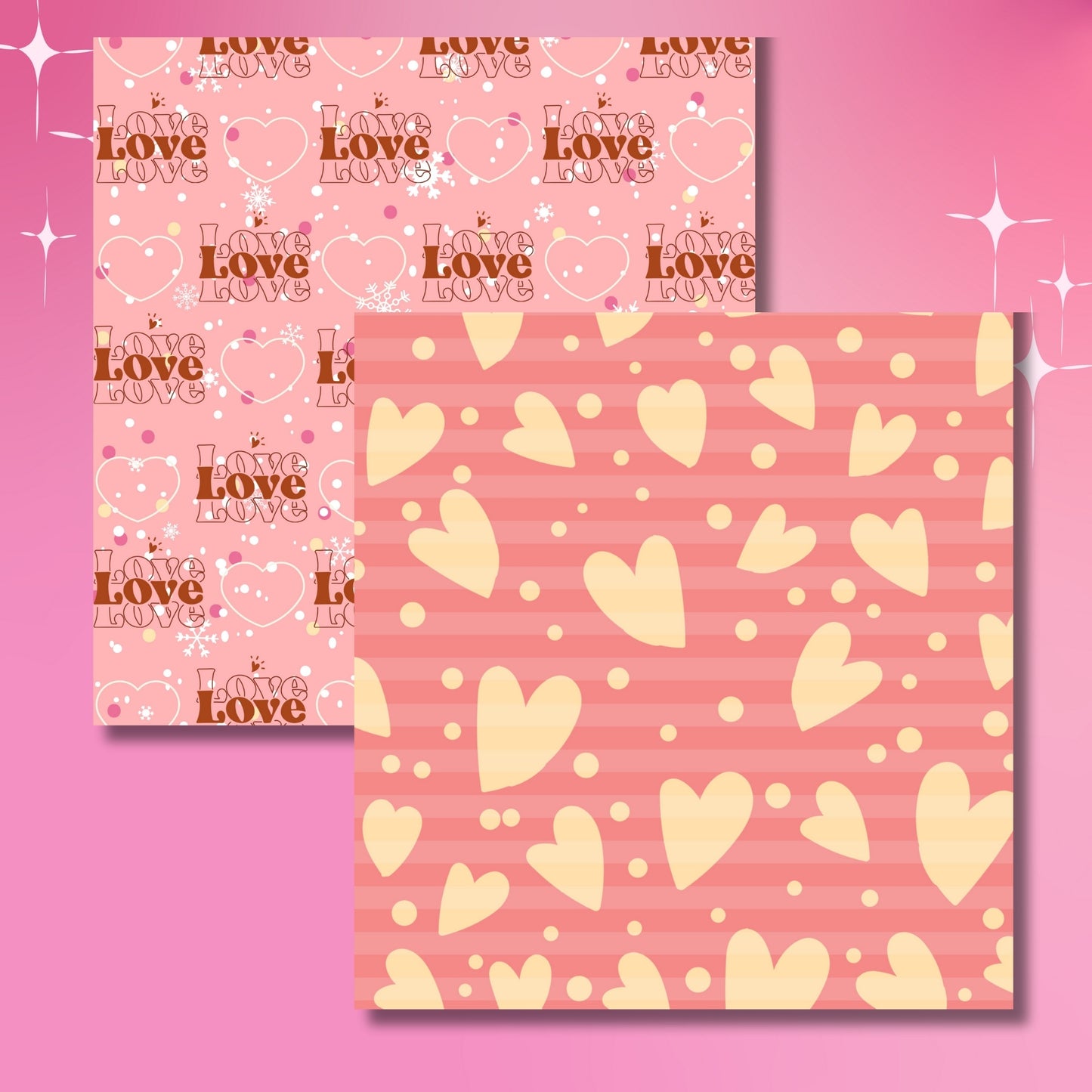 Sweet Valentine Pink and White Love Scrapbook/Decorative Paper