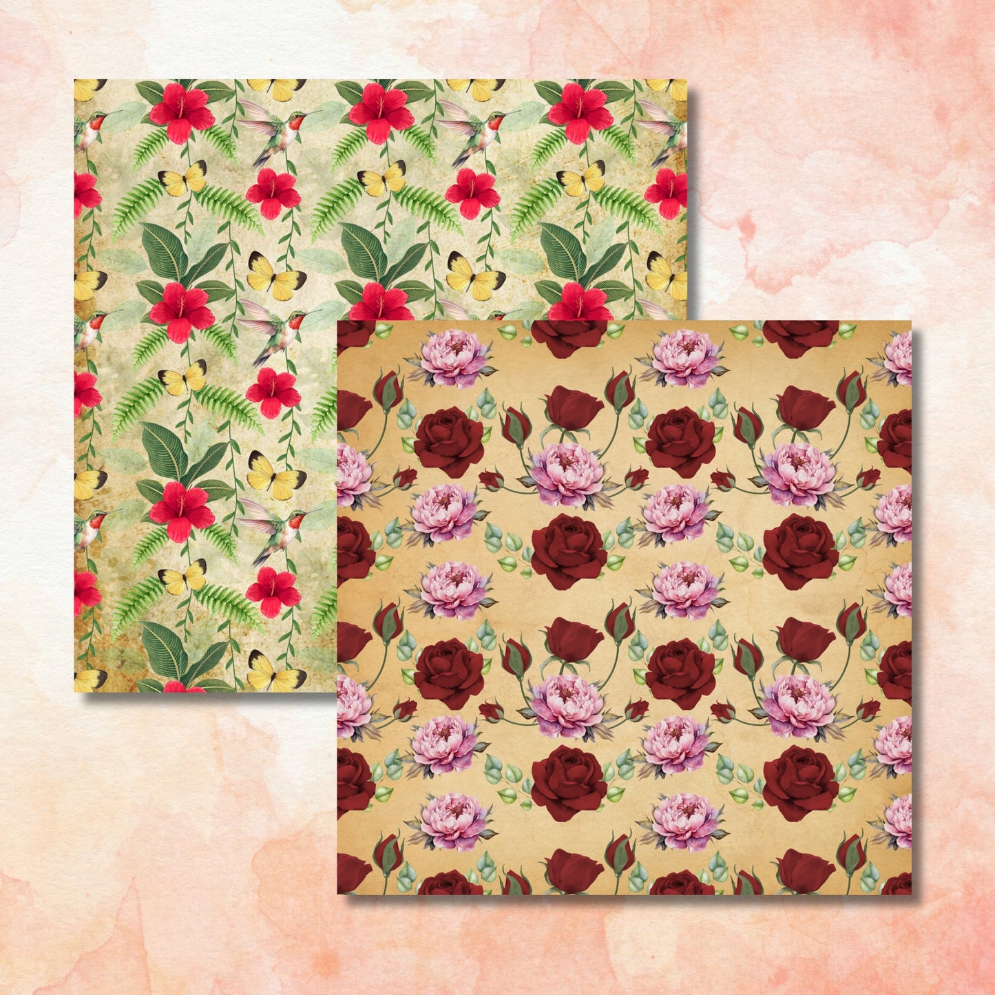 Exotic Flower Scrapbook Paper