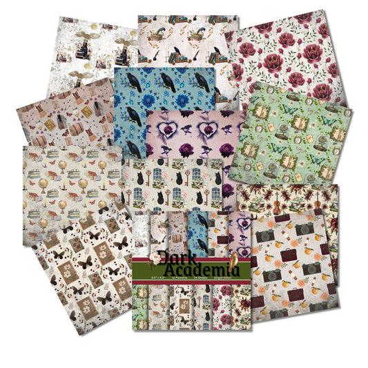 Dark Academia Decorative Paper for Scrapbooking 6.5" x 6.5"