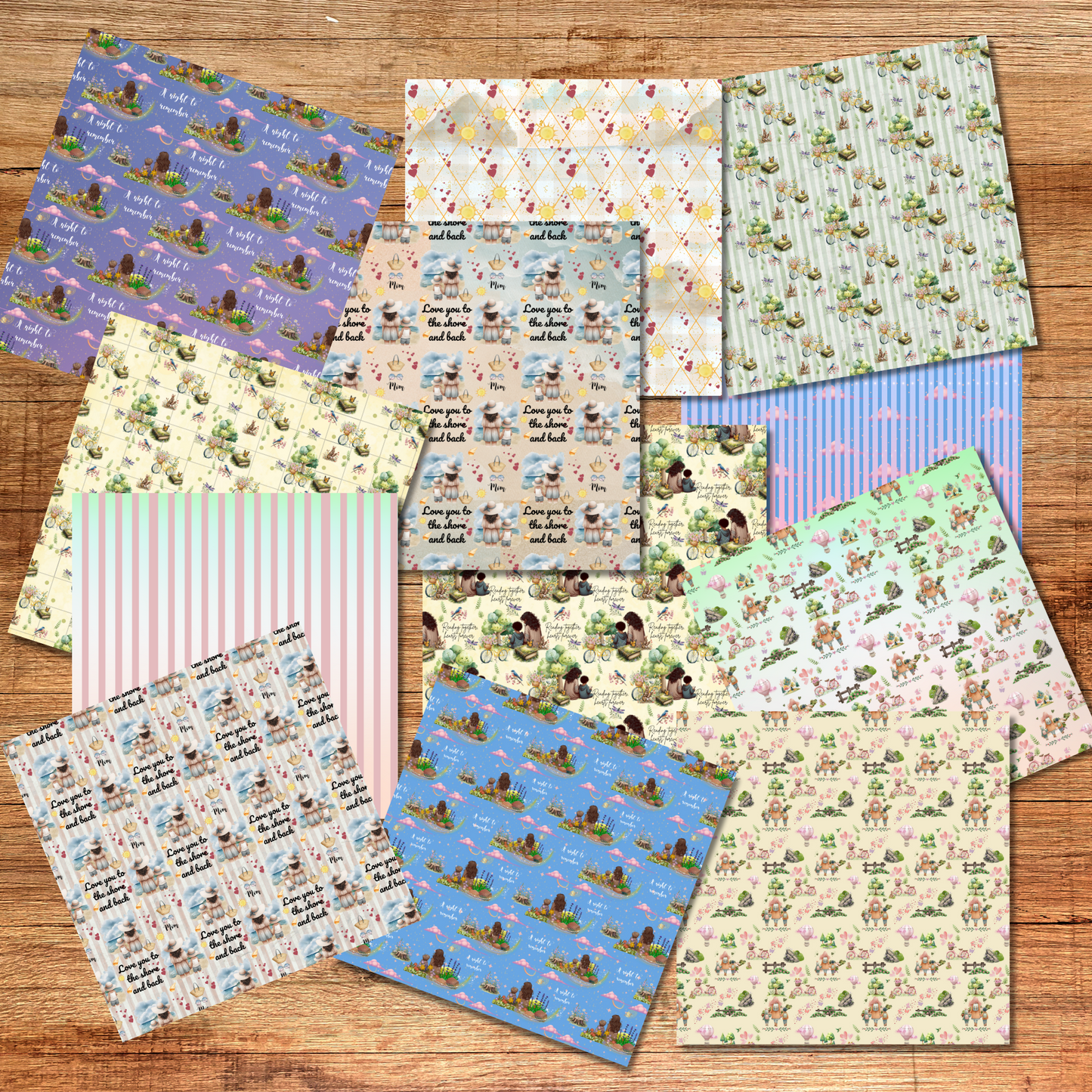 Adventures with Mom Scrapbook Paper Pack - 12 Patterns, 24 Sheets