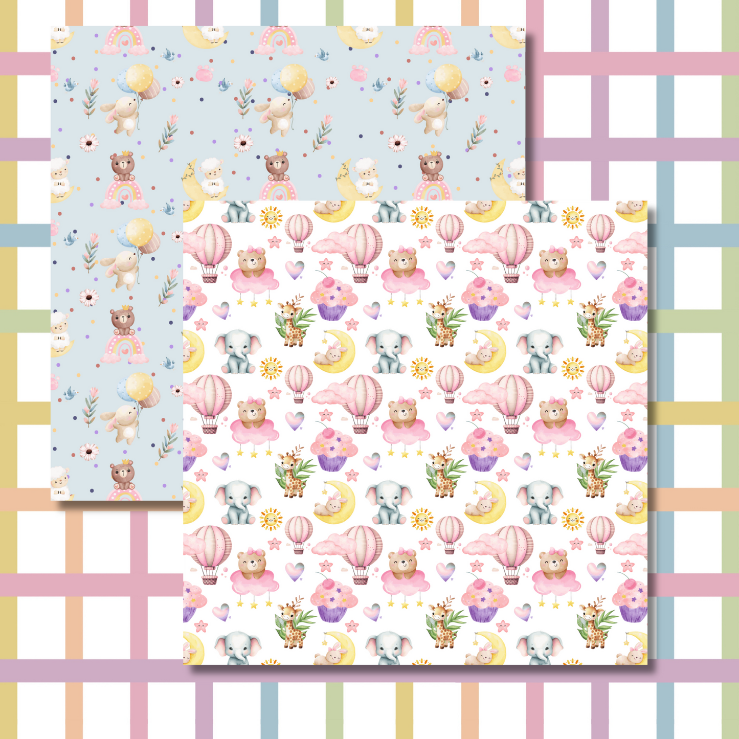 Decorative Baby Animals Paper, Scrapbooking Paper Pack, Journaling