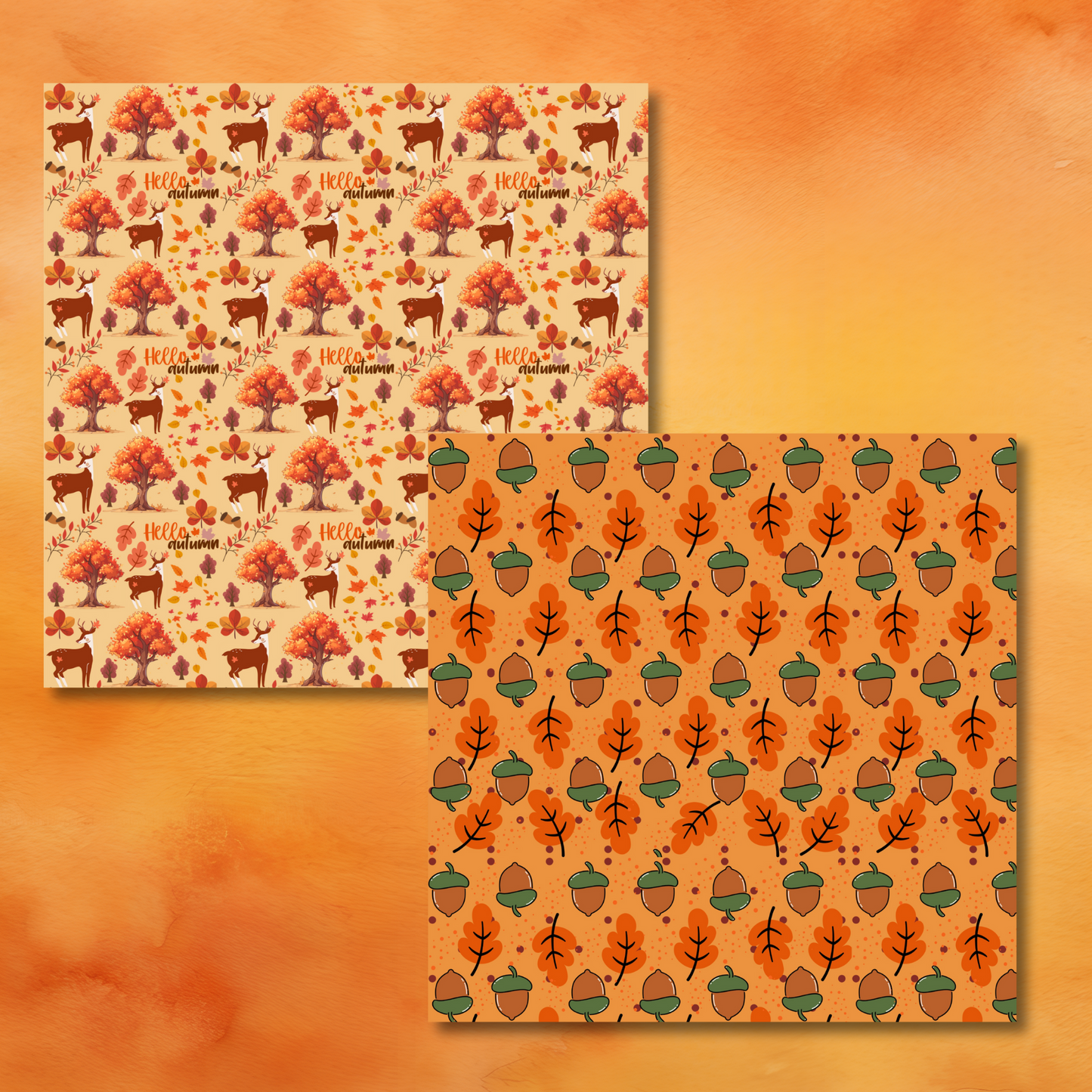 Decorative Scrapbooking Paper, Autumn/Fall Designs Sheets Fall Pattern Paper Single Sided