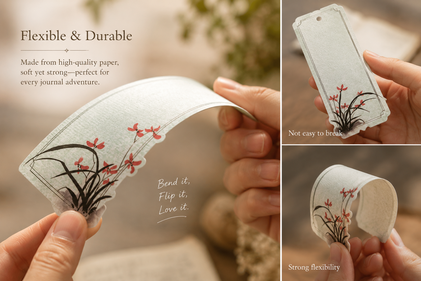 Vintage Botanical Bookmark Set with Tassels | Journal Ephemera & Collage Paper (10 Pieces)