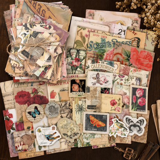 Vintage Art Journal Paper Pack – Ephemera, Collage Supplies, Scrapbook Pages
