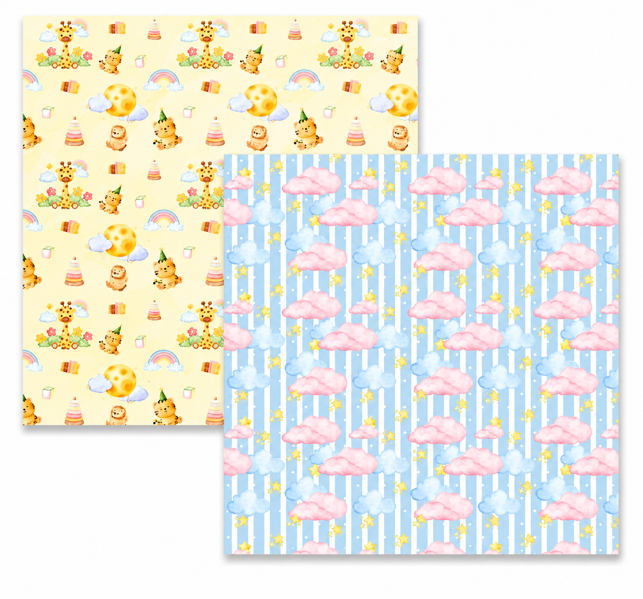 Decorative Baby Animals Paper, Scrapbooking Paper Pack, Journaling, 6.5" x 6.5"