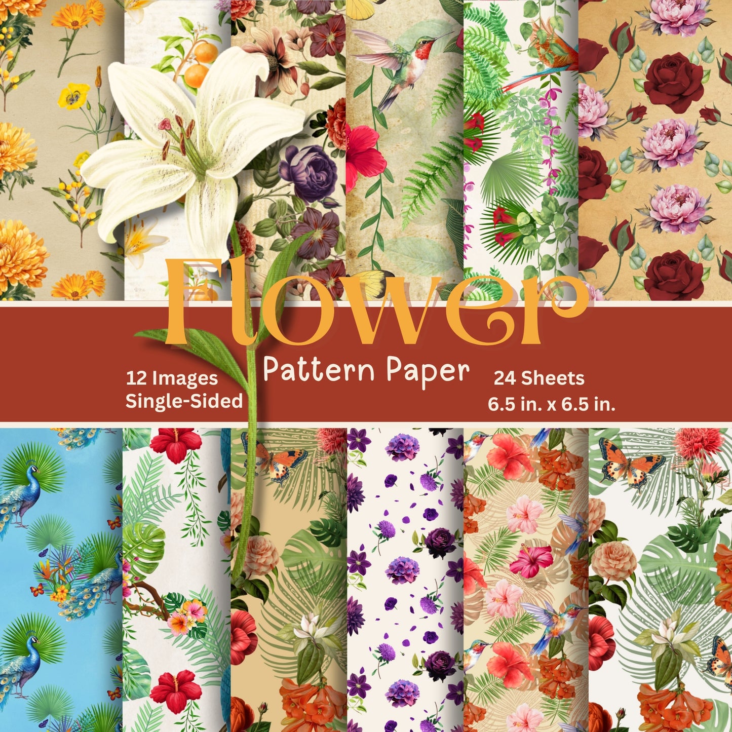 Exotic Flower Scrapbook Paper