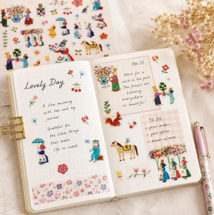 Aiko Fukawa PET Sticker Sheet | Playful Journaling Supplies (Made in Japan)