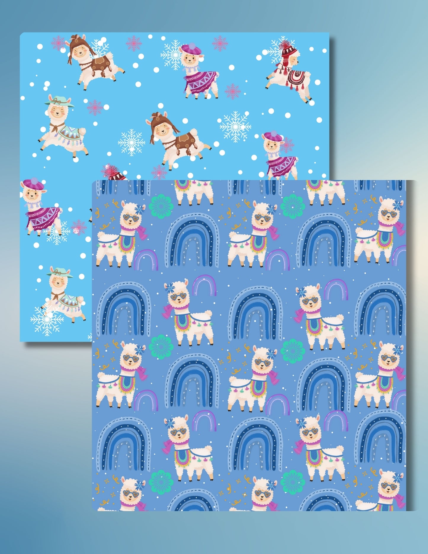 Festive Llama Decorative Paper, 12 Patterns (Multicolor, 6.5 in. x 6.5 in.)