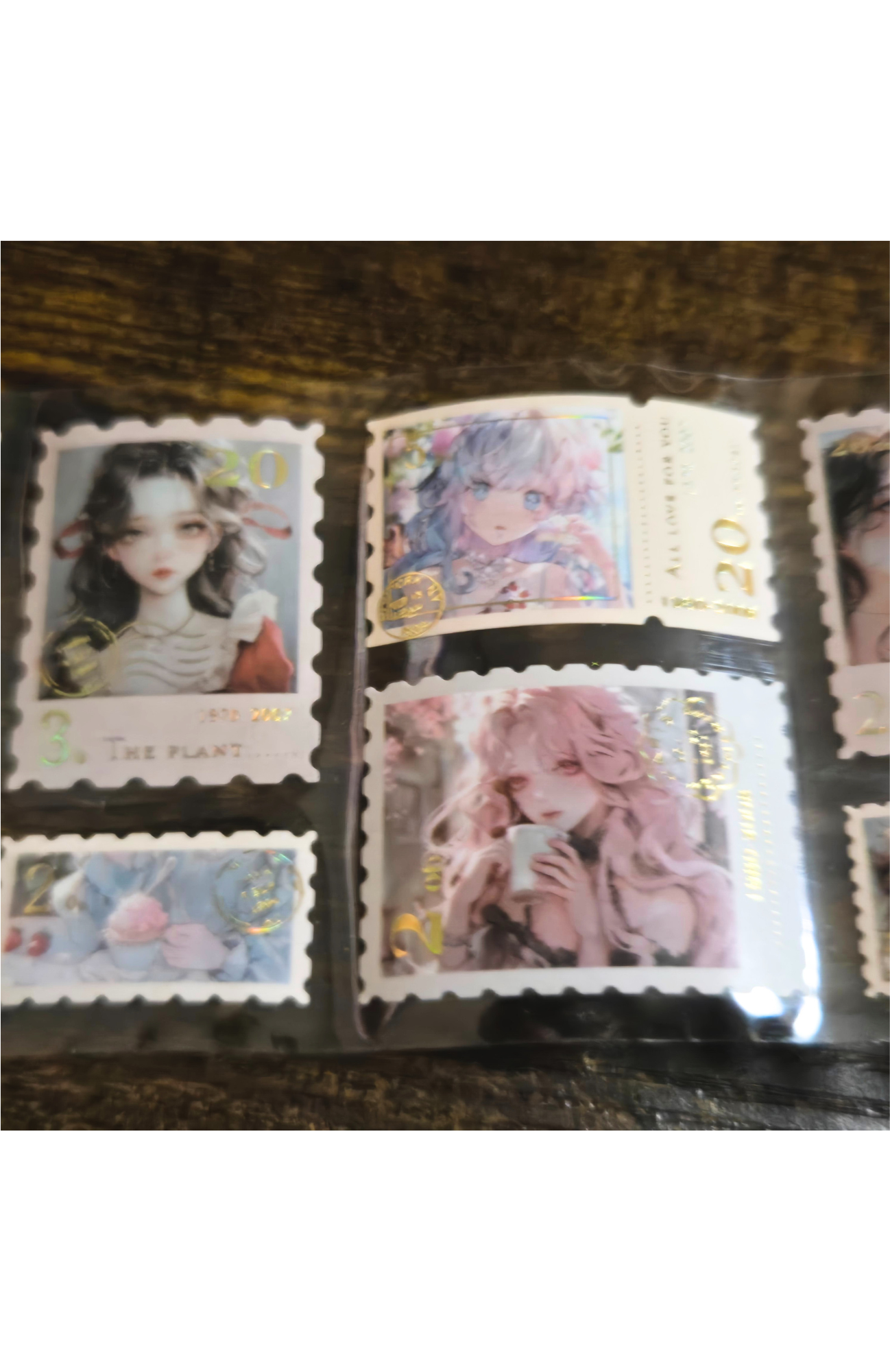 Timeline Stamp Sticker Roll | Gold Foil Plastic Stickers | Continuous Roll Decorative Stickers (1 roll)