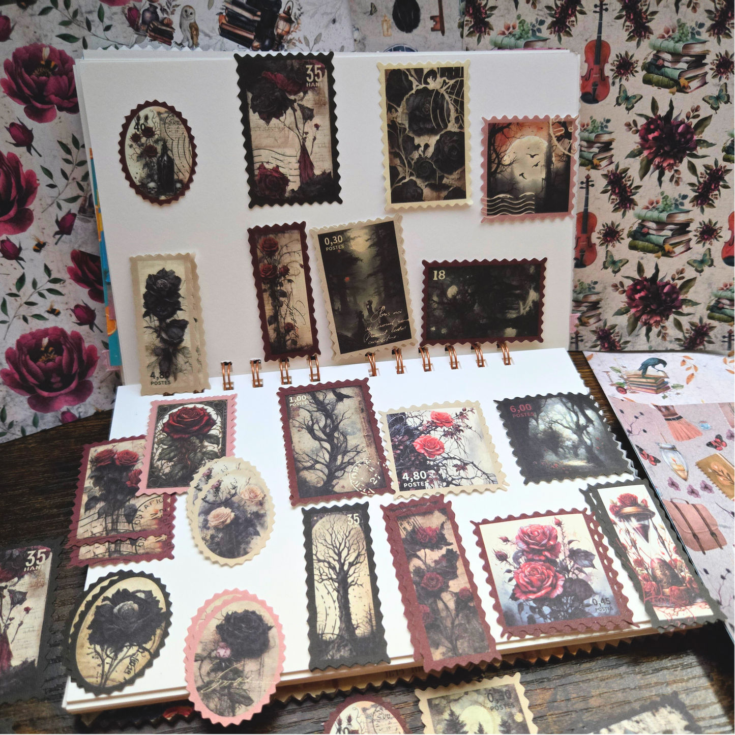 Dark Academia Decorative Paper for Scrapbooking 6.5" x 6.5"