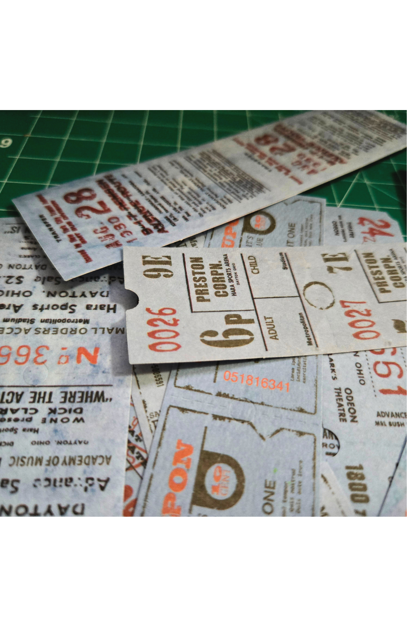 Blue Vintage Ticket Stickers | Retro Ephemera for Junk Journals, Scrapbooking & Collage | 25 Piece Sticker Pack