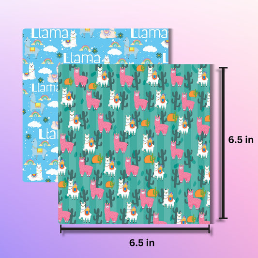 Festive Llama Decorative Paper, 12 Patterns (Multicolor, 6 in. x 6 in.)