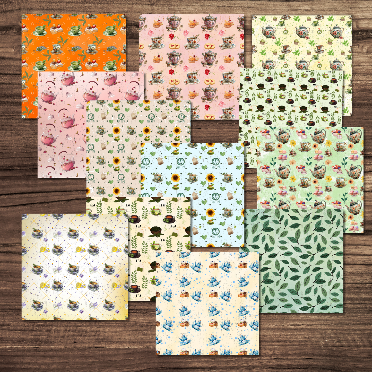 Tea Cup Decorative/Scrapbooking/Journal Paper Sheets/Single-Sided Pattern Paper