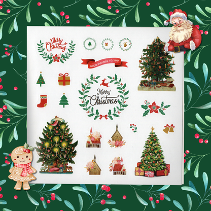 Peter Pauper Press Merry and Bright Festive Christmas Sticker Book
