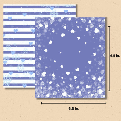 Winter Valentine Blue and White Love Scrapbook/Decorative Paper