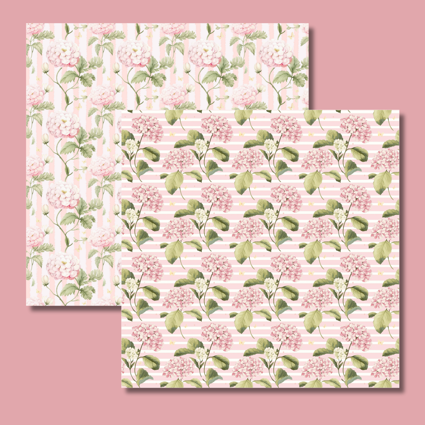 Pink Floral Scrapbook Paper Pack – | 24 Sheets | Vintage-Inspired Pastel Paper for Scrapbooking, Journals, Cards & Crafts