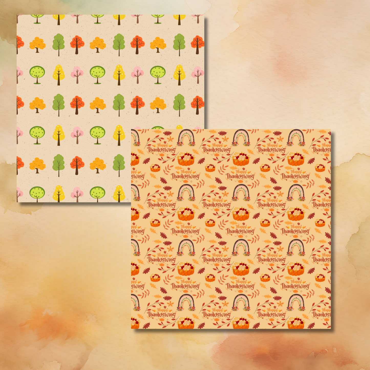 Decorative Scrapbooking Paper, 6.5 x 6.5 inches, Autumn/Fall Designs Sheets Fall Pattern Paper Single Sided