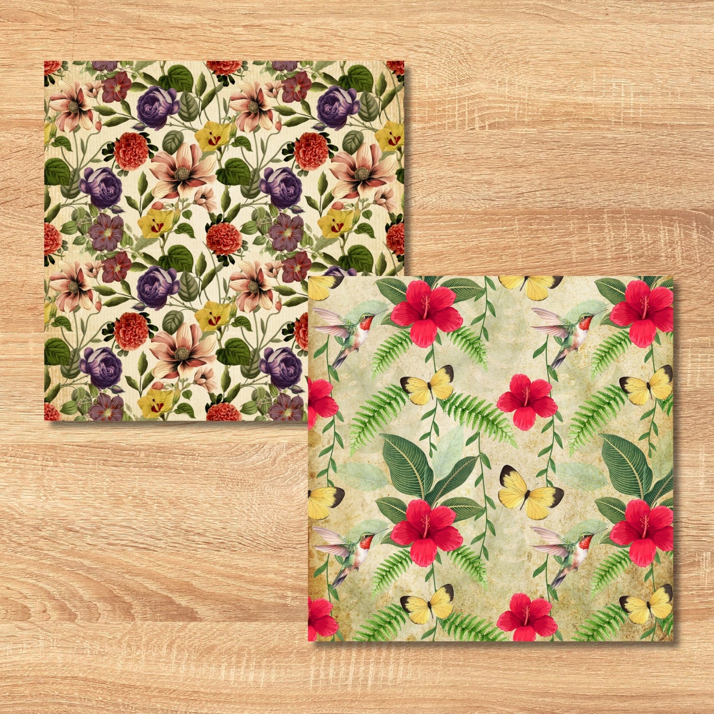 Exotic Flora Scrapbook Paper - 6.5" x 6.5"