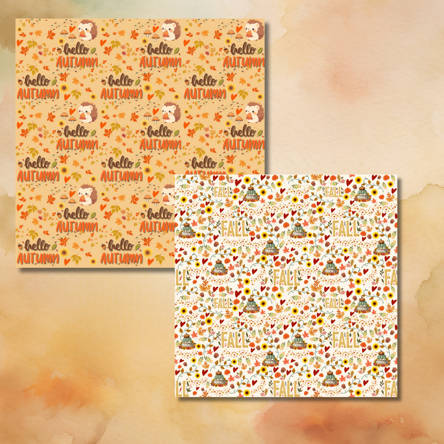 Decorative Scrapbooking Paper, 6.5 x 6.5 inches, Autumn/Fall Designs Sheets Fall Pattern Paper Single Sided