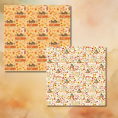 Decorative Scrapbooking Paper, Autumn/Fall Designs Sheets Fall Pattern Paper Single Sided