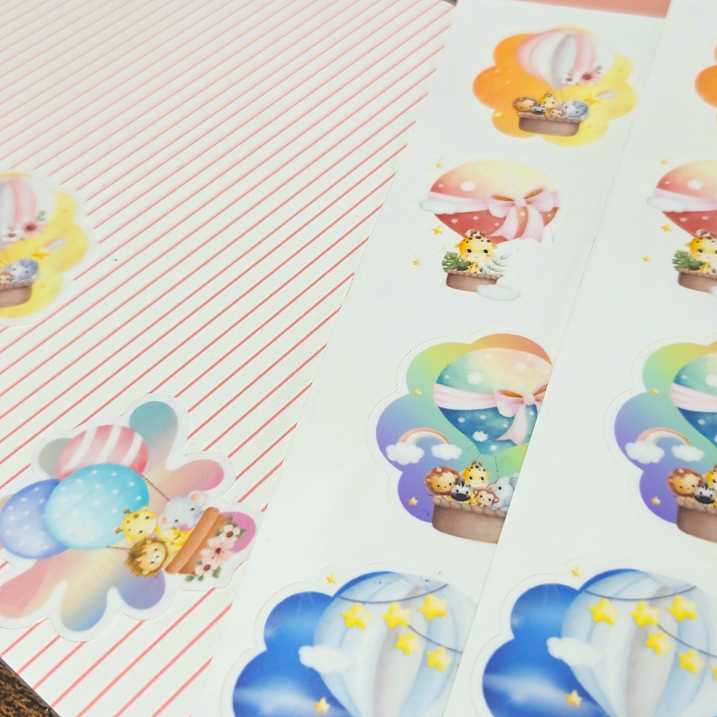 Vinyl Kiss-Cut "Baby Animals Flying High" Sticker Sheet