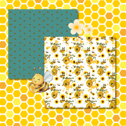 “Bee Sweet” Watercolor Soft-finish, art-print quality – 24 Sheets (12 Designs, 2 Each) – Cute Honeybee Theme for Crafts & Journaling