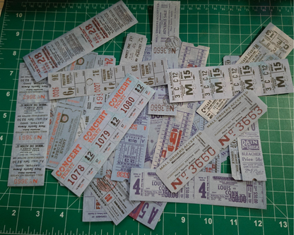 Blue Vintage Ticket Stickers | Retro Ephemera for Junk Journals, Scrapbooking & Collage | 25 Piece Sticker Pack