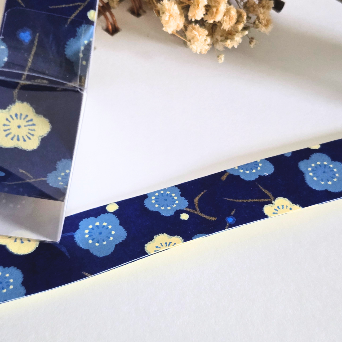 Japanese Yuzen Washi Tape Pre-Cut Length Set (2 x 58cm) | Floral Decorative Tape for Journaling & Scrapbooking