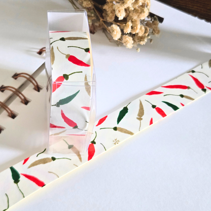 Japanese Yuzen Washi Tape Pre-Cut Length Set (2 x 58cm) | Floral Decorative Tape for Journaling & Scrapbooking