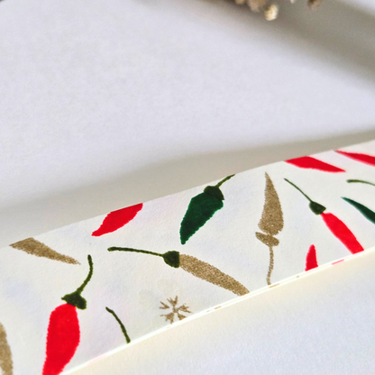 Japanese Yuzen Washi Tape Pre-Cut Length Set (2 x 58cm) | Floral Decorative Tape for Journaling & Scrapbooking