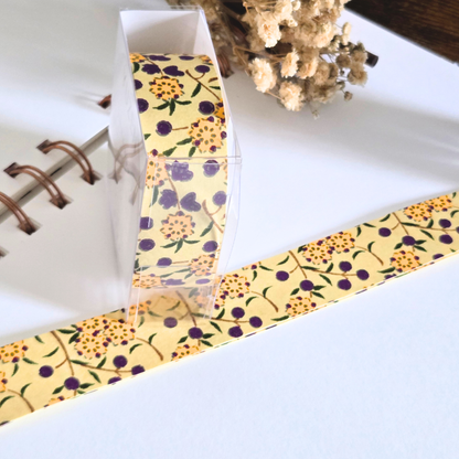 Japanese Yuzen Washi Tape Pre-Cut Length Set (2 x 58cm) | Floral Decorative Tape for Journaling & Scrapbooking