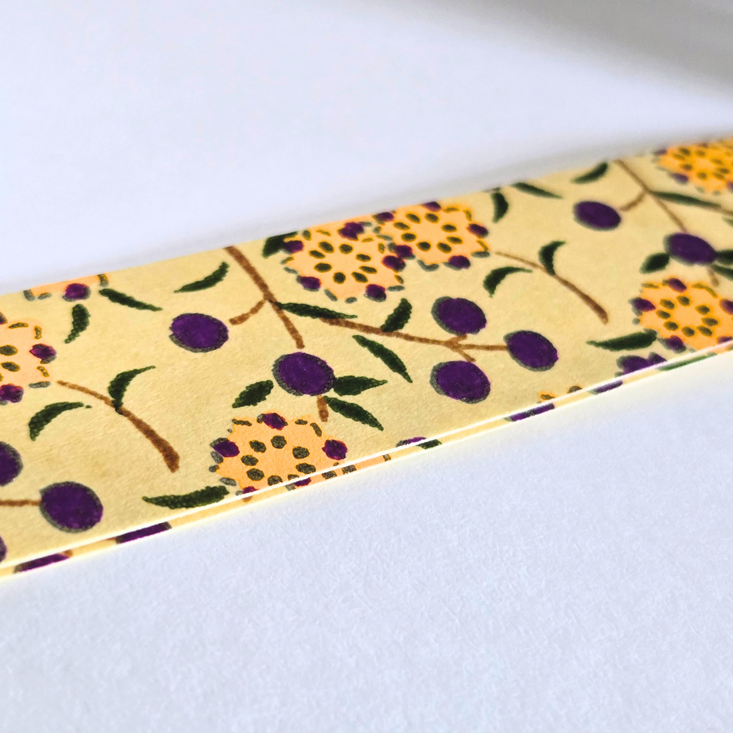 Japanese Yuzen Washi Tape Pre-Cut Length Set (2 x 58cm) | Floral Decorative Tape for Journaling & Scrapbooking
