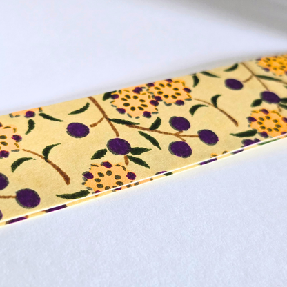 Japanese Yuzen Washi Tape Pre-Cut Length Set (2 x 58cm) | Floral Decorative Tape for Journaling & Scrapbooking