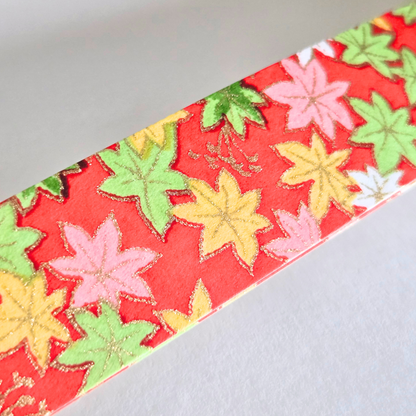 Japanese Yuzen Washi Tape Pre-Cut Length Set (2 x 58cm) | Floral Decorative Tape for Journaling & Scrapbooking