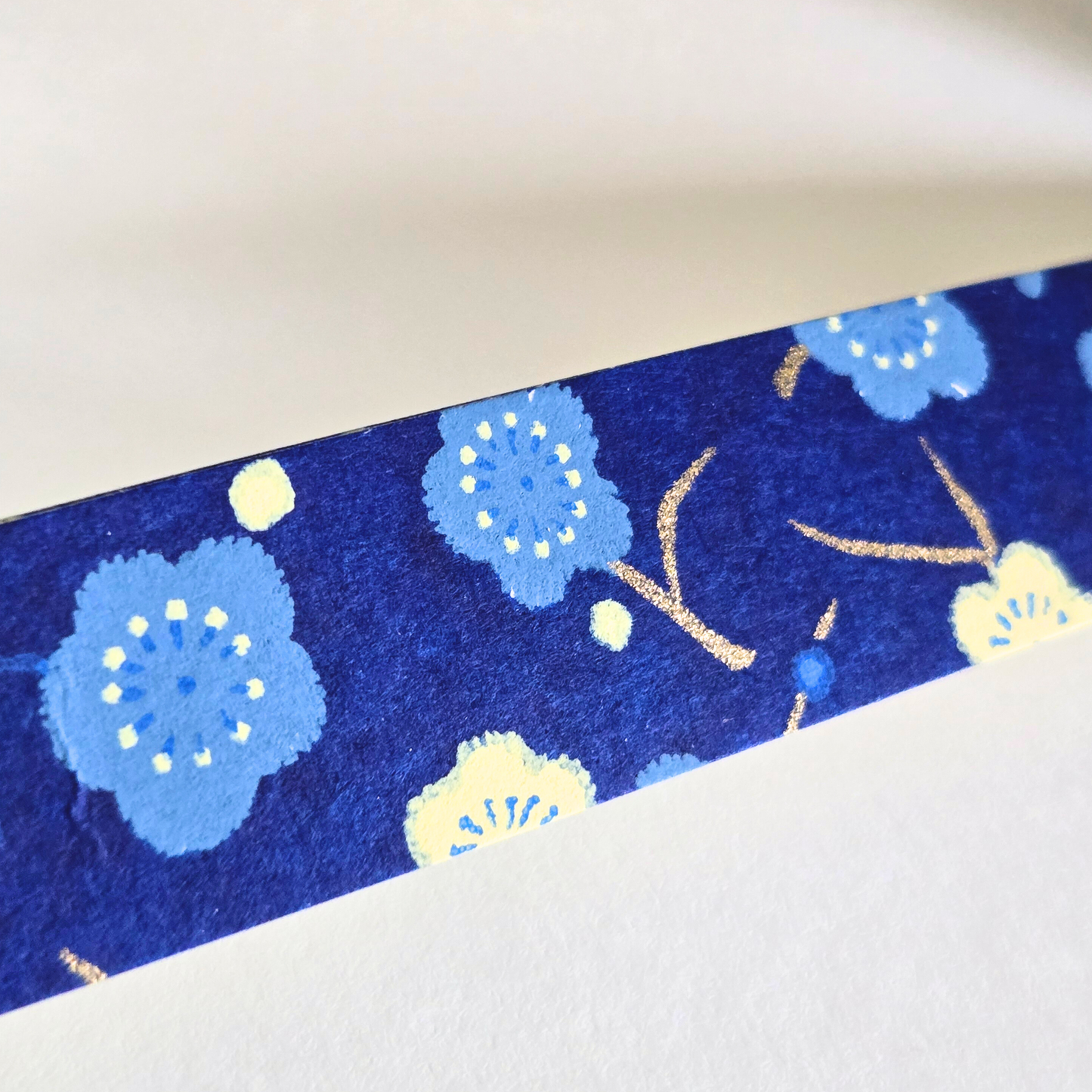 Japanese Yuzen Washi Tape Pre-Cut Length Set (2 x 58cm) | Floral Decorative Tape for Journaling & Scrapbooking