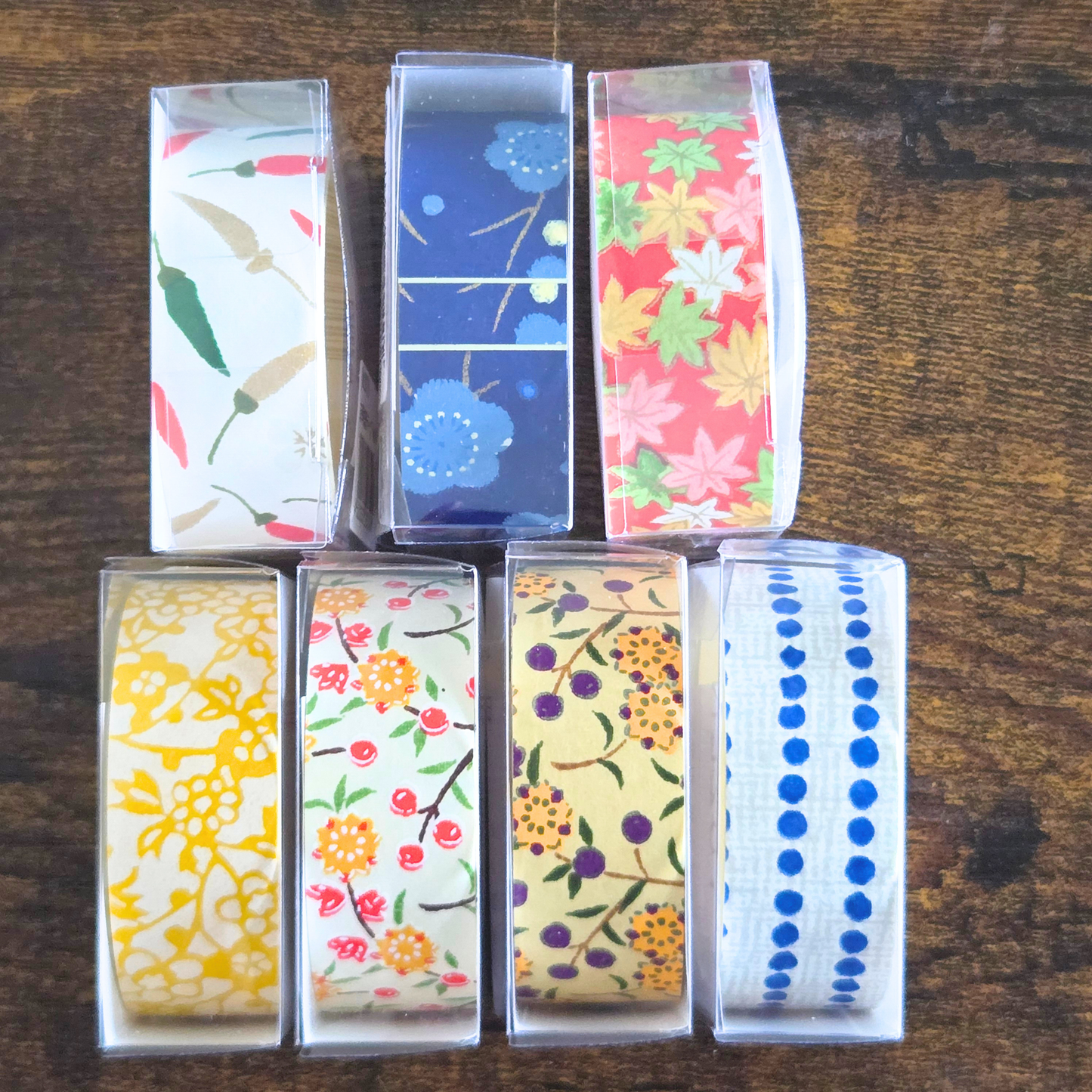 Japanese Yuzen Washi Tape Pre-Cut Length Set (2 x 58cm) | Floral Decorative Tape for Journaling & Scrapbooking