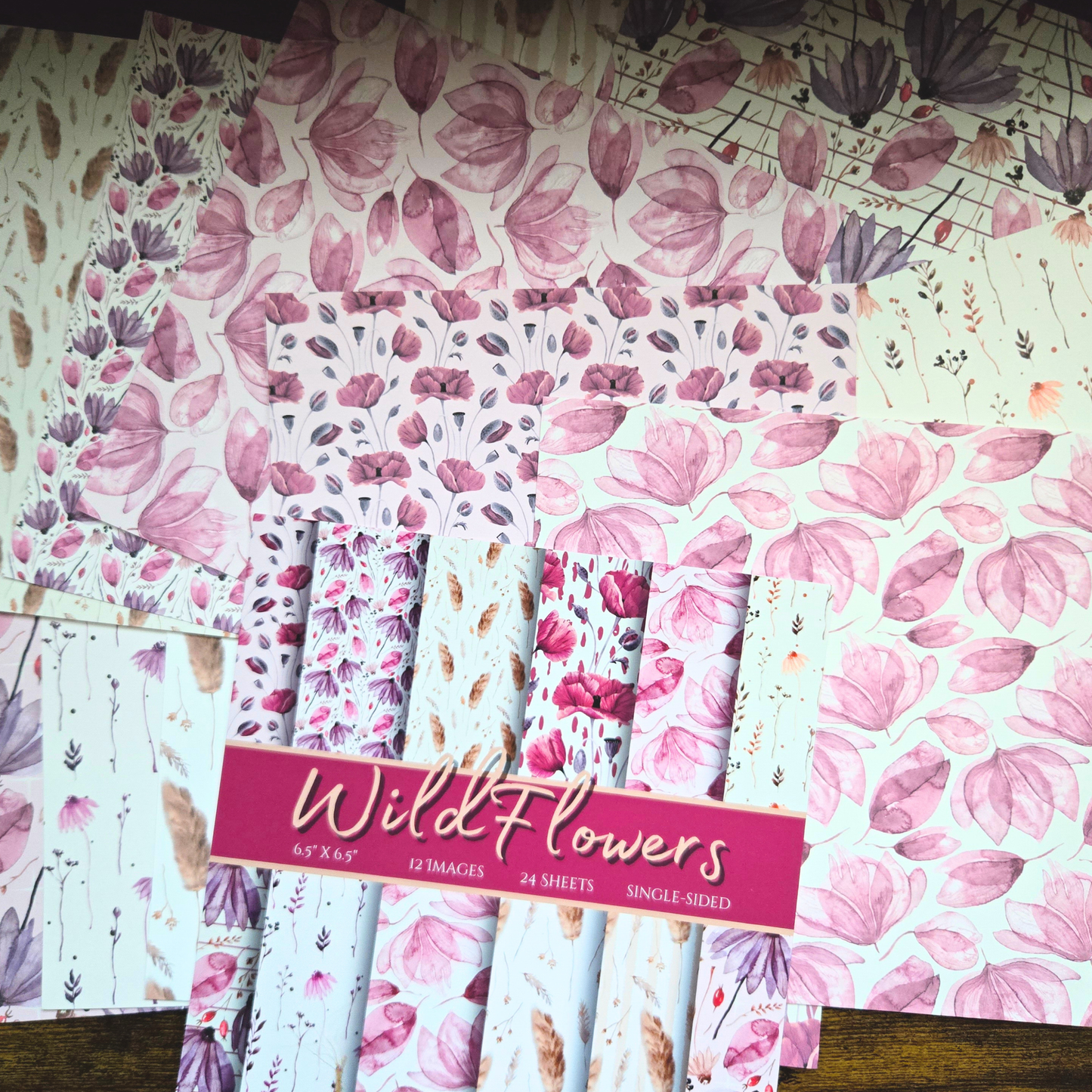 Wildflower Background Decorative Scrapbook Paper