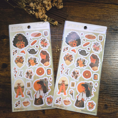 Countryside Bouquet Sticker Sheet – Textured PVC Planner & Scrapbook Stickers | Floral Girls by Vaughn Designs