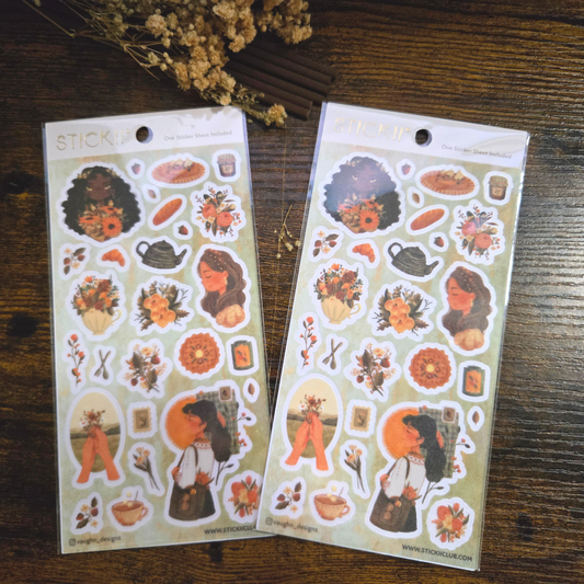 Countryside Bouquet Sticker Sheet – Textured PVC Planner & Scrapbook Stickers | Floral Girls by Vaughn Designs