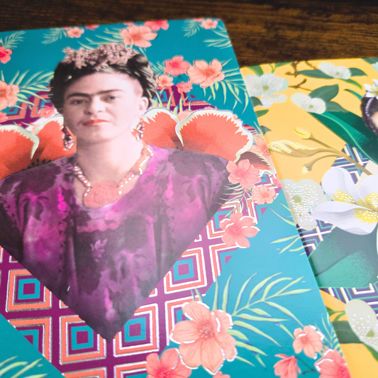 Frida Kahlo Inspired Midi Notebook Set – Foiled Soft Cover Journals (Set of 3)