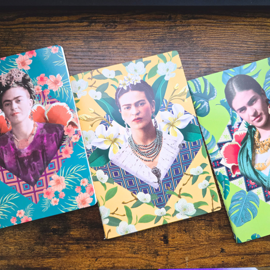 Frida Kahlo Inspired Midi Notebook Set – Foiled Soft Cover Journals (Set of 3)