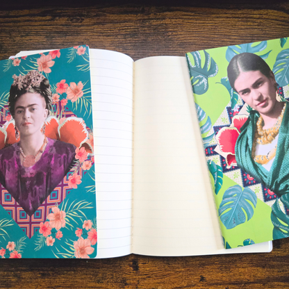 Frida Kahlo Inspired Midi Notebook Set – Foiled Soft Cover Journals (Set of 3)