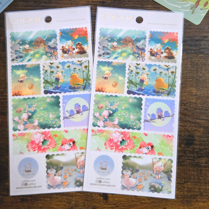 Dreamy Meadow Animal Sticker Sheet – Whimsical Forest Planner & Scrapbook Stickers | Califlair