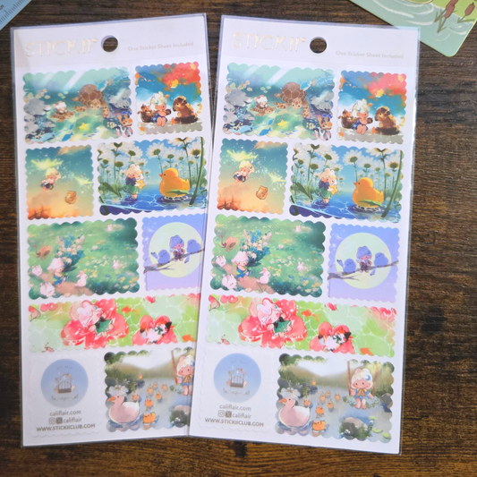Dreamy Meadow Animal Sticker Sheet – Whimsical Forest Planner & Scrapbook Stickers | Califlair