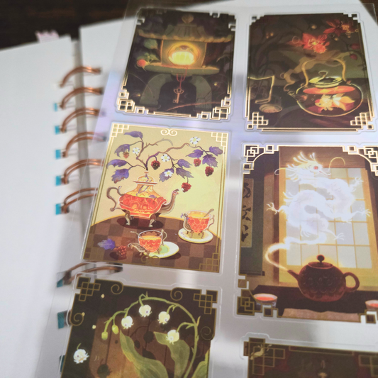 Luminous Tea Magic Sticker Sheet – Whimsical Nighttime Planner & Scrapbook Stickers | Ivyteas