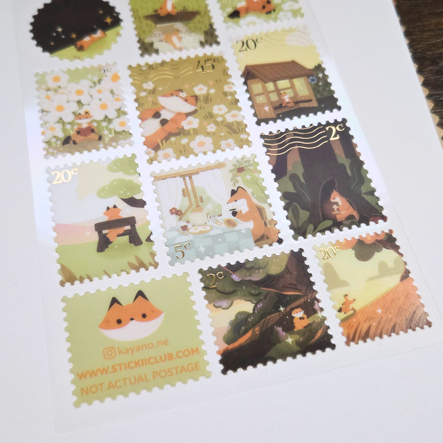 Foxy Nature Stamp Sticker Sheet – Limited Edition Woodland Planner Stickers | Kayano.ne