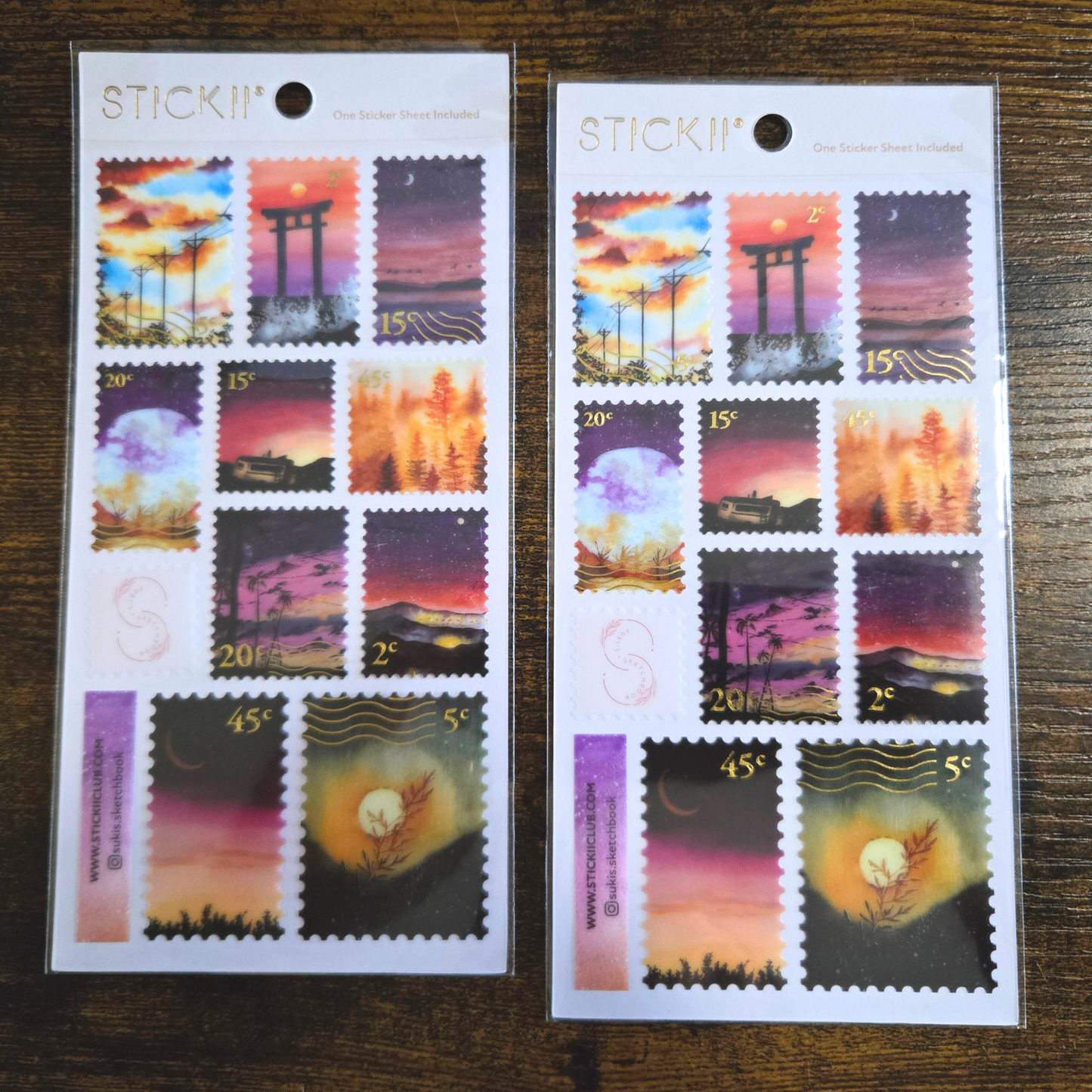 After Sundown Gold Foil Sticker Sheet – Sunset Planner & Scrapbook Stickers | Sukis Sketchbook